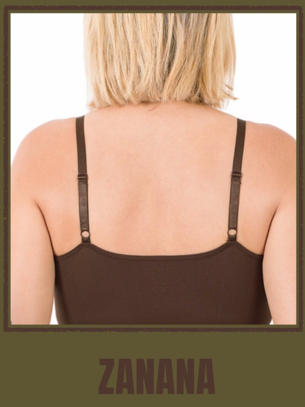 Zanana Olive Green Crisscross Bralette • NWOT (runs small) 15"-18" p2p - Picture 2 of 2